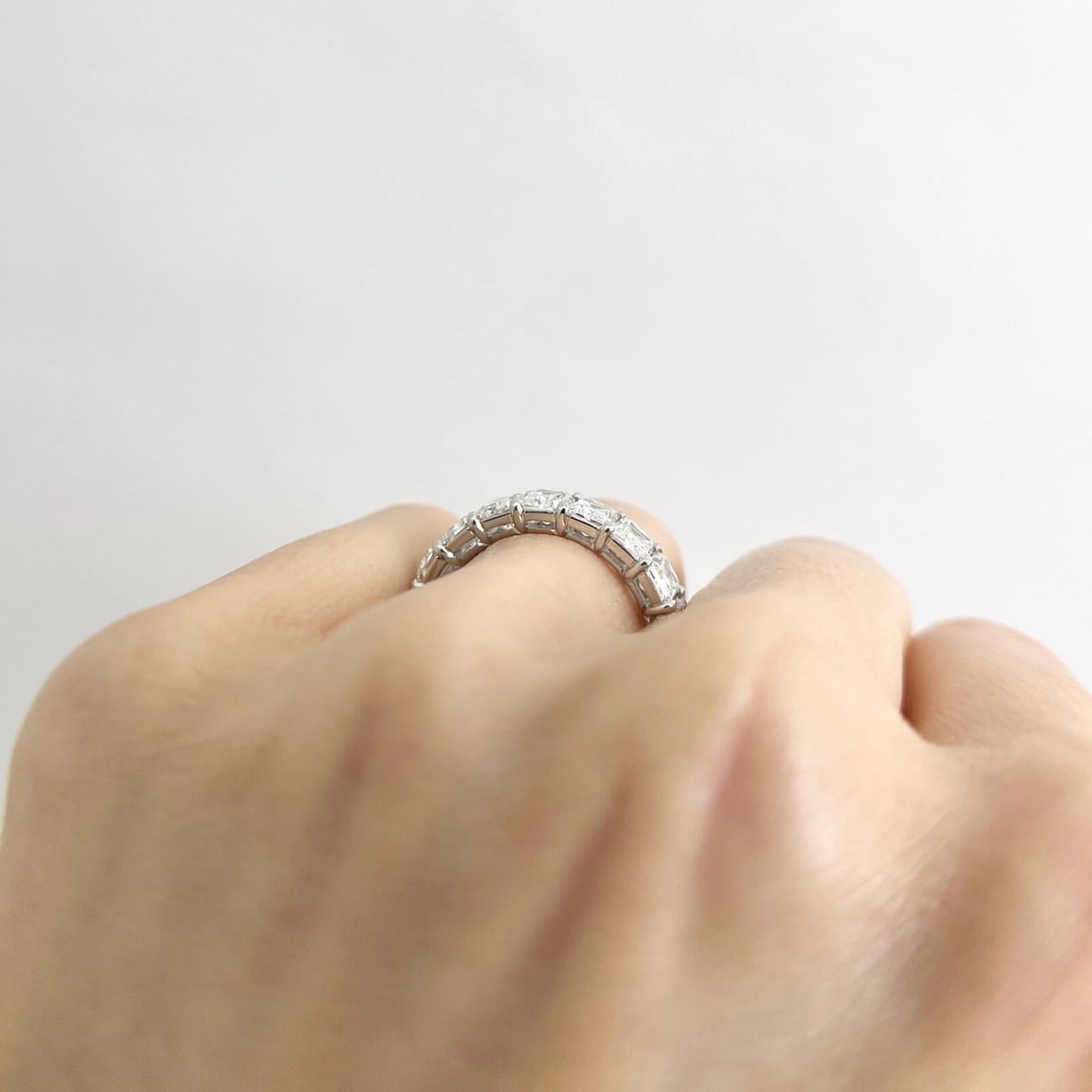 Radiant Diamond Eternity Ring Comfort Fit Wedding Band Platinum 7.35 CTW, Size 6 - 7