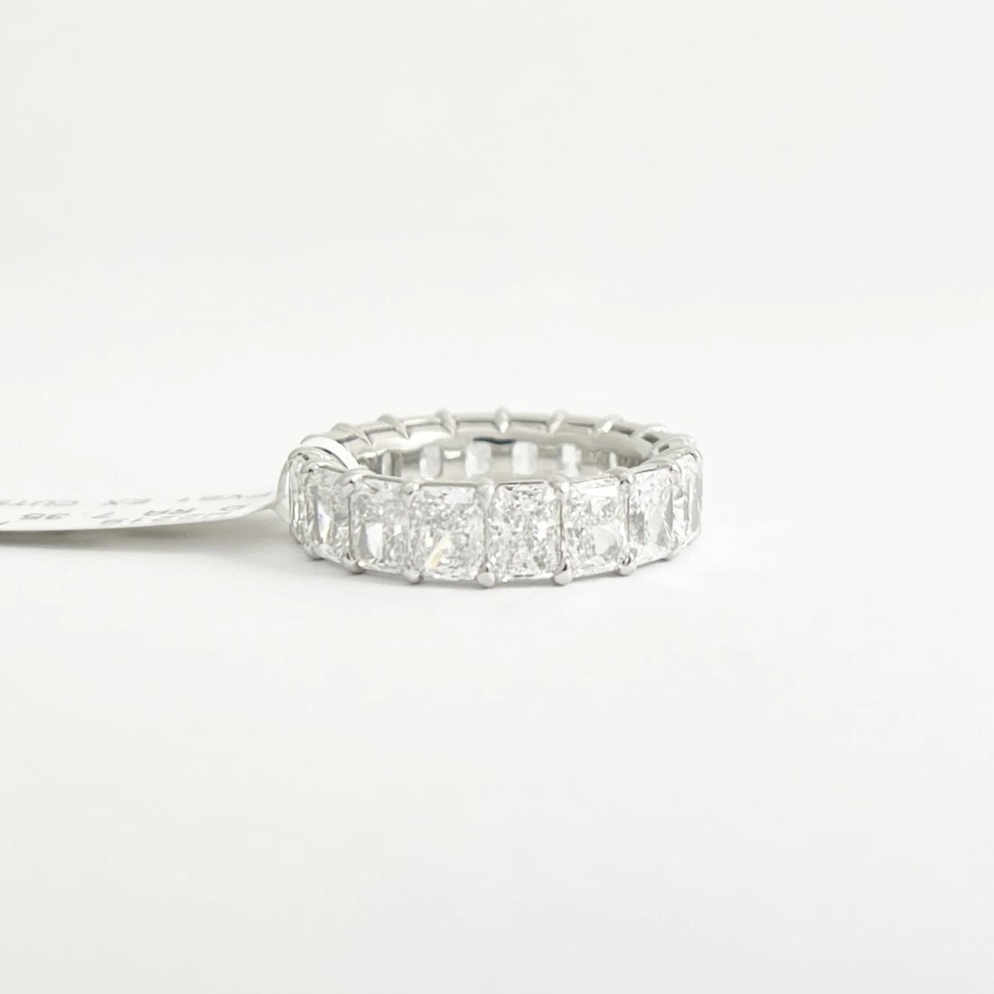 Radiant Diamond Eternity Ring Comfort Fit Wedding Band Platinum 7.35 CTW, Size 6 - 8
