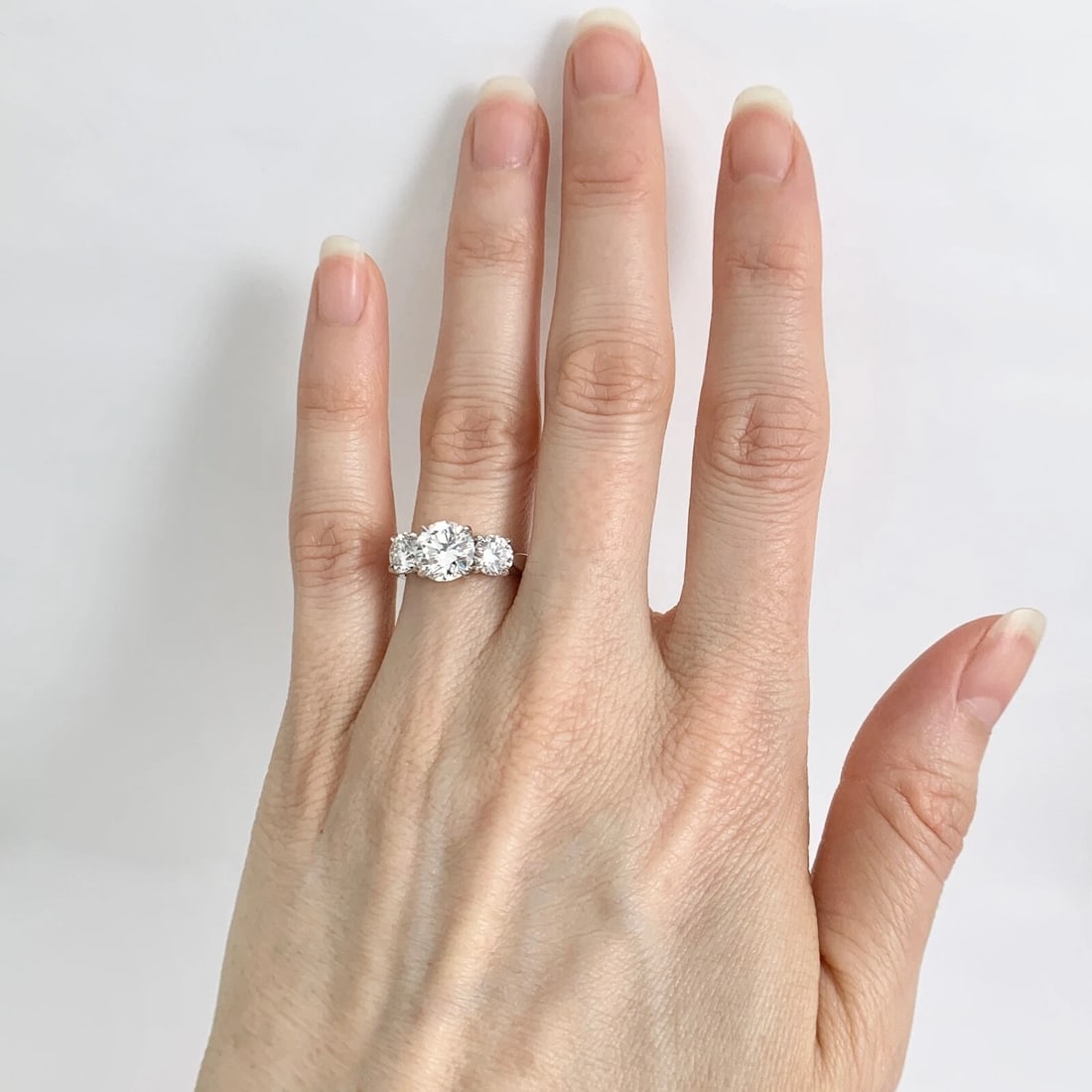GIA Round 3-Stone Diamond Engagement Ring 14K White Gold, 2.61 CTW - 4