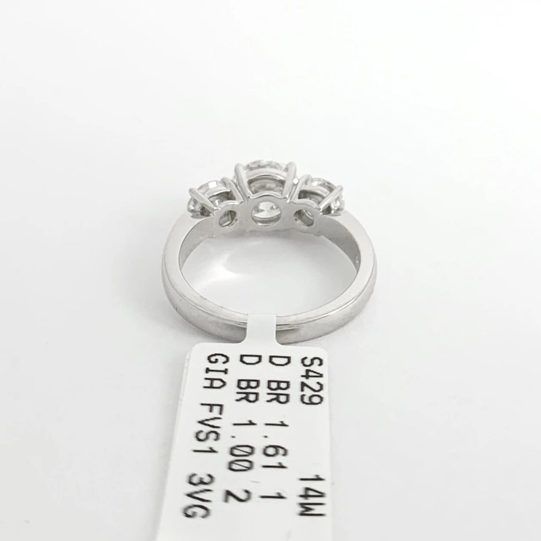 GIA Round 3-Stone Diamond Engagement Ring 14K White Gold, 2.61 CTW - 8