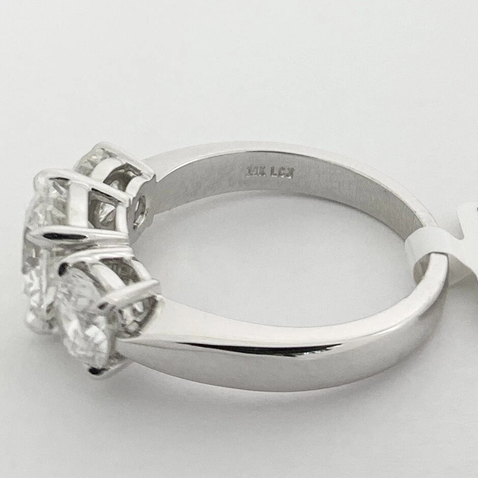 GIA Round 3-Stone Diamond Engagement Ring 14K White Gold, 2.61 CTW - 9
