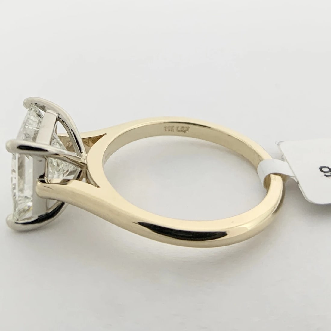 GIA Princess Solitaire Diamond Engagement Ring 14K Yellow Gold, 3.04 CT - 10