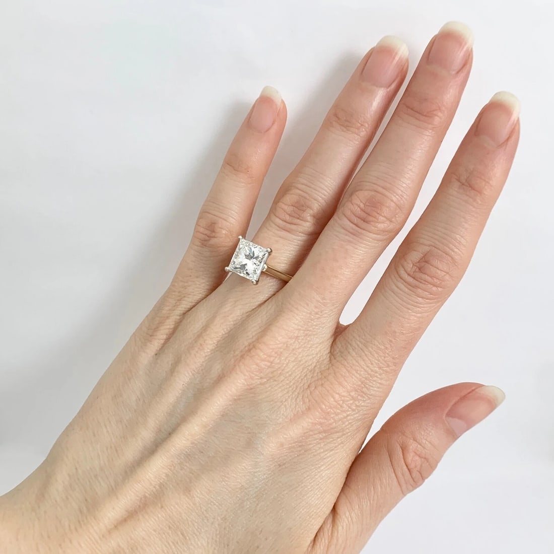 GIA Princess Solitaire Diamond Engagement Ring 14K Yellow Gold, 3.04 CT - 5