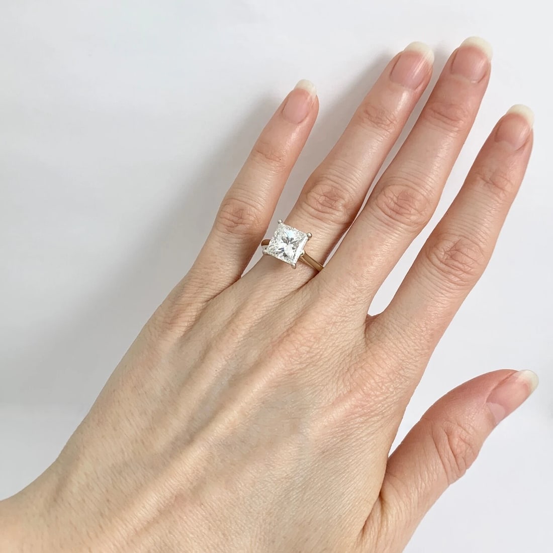 GIA Princess Solitaire Diamond Engagement Ring 14K Yellow Gold, 3.04 CT - 6