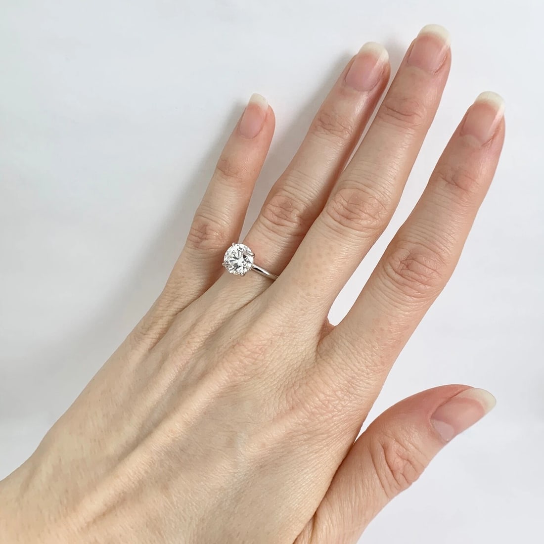 GIA Round Solitaire Diamond Hidden Halo Engagement Ring 14K White Gold, 1.85 CTW - 11