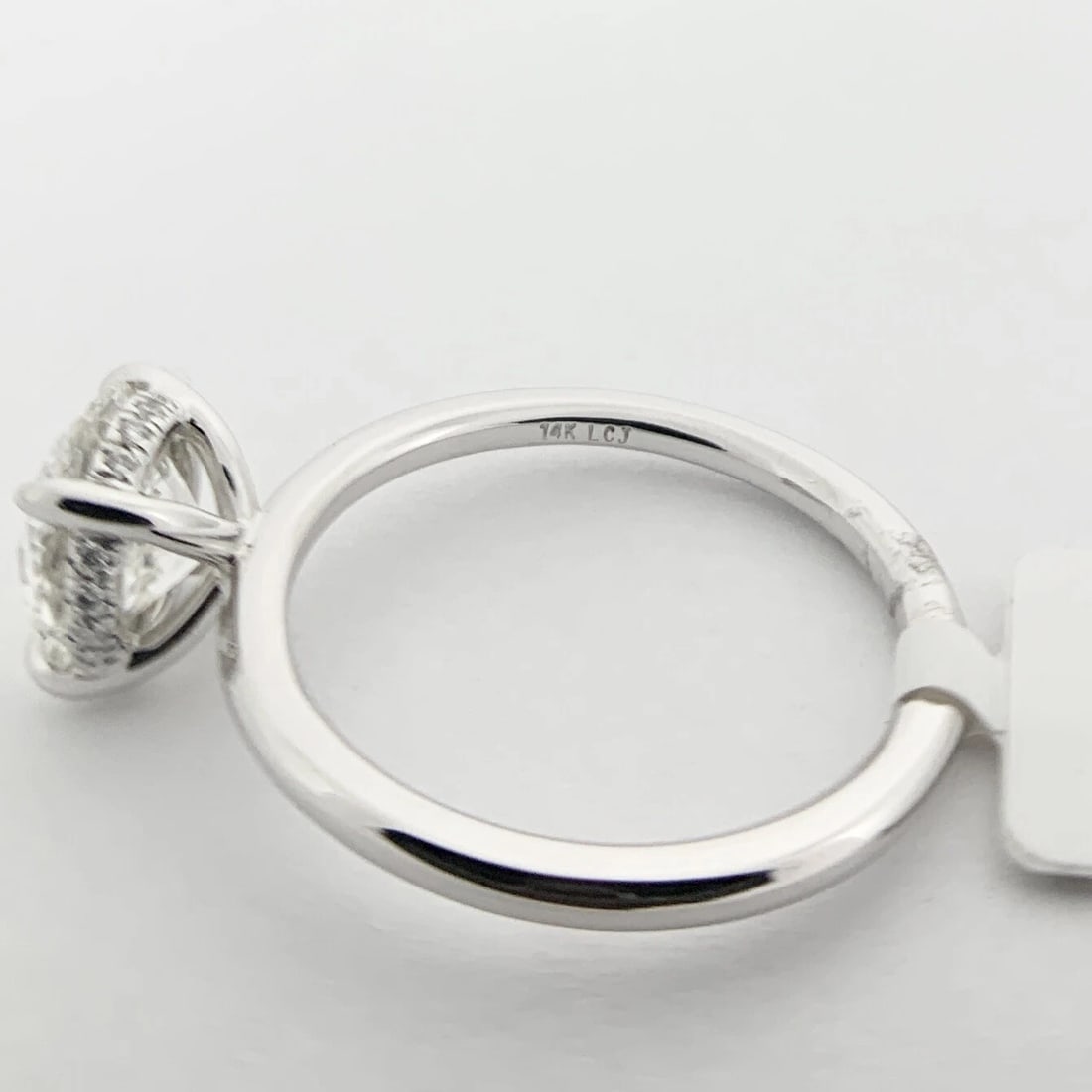 GIA Round Solitaire Diamond Hidden Halo Engagement Ring 14K White Gold, 1.85 CTW - 4