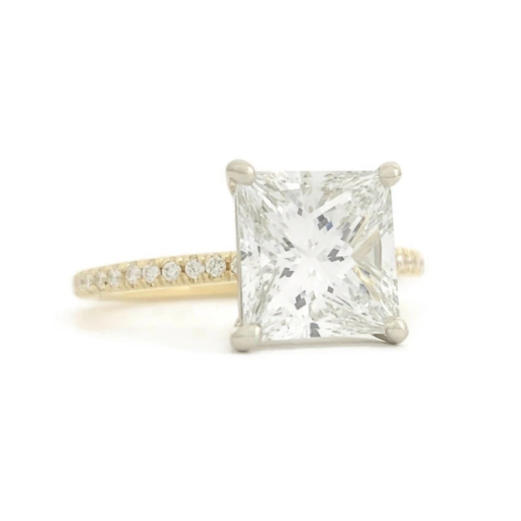 GIA Princess Solitaire Diamond Engagement Ring 14K Yellow Gold, 2.51 CTW: GIA Princess Solitaire Diamond Engagement Ring 14K Yellow Gold, 2.51 CTW This is a gorgeous diamond engagement ring! Please let us know if you have any questions! Diamonds: 1 princess cut, 2.36 ct, H,