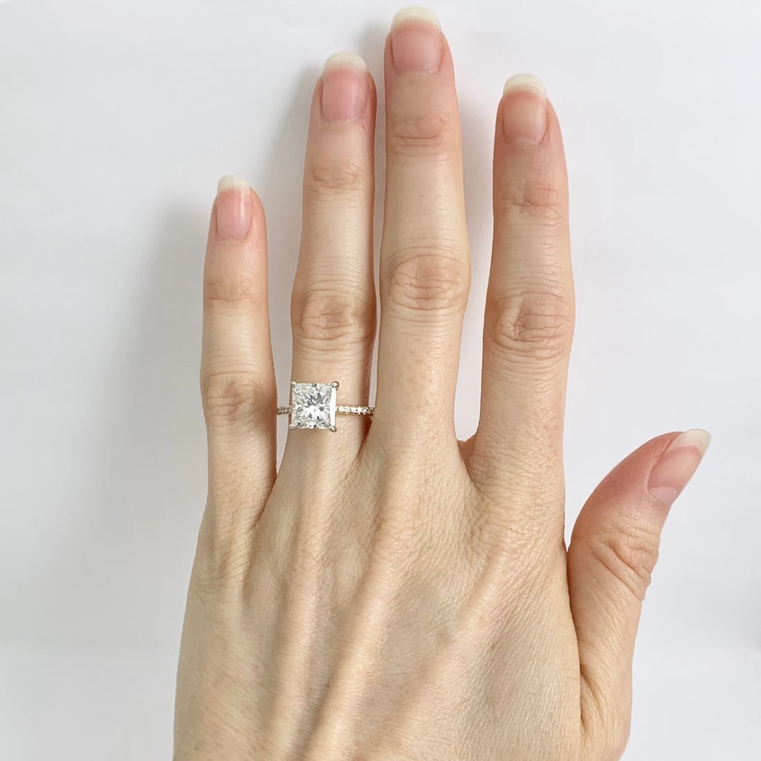 GIA Princess Solitaire Diamond Engagement Ring 14K Yellow Gold, 2.51 CTW - 2