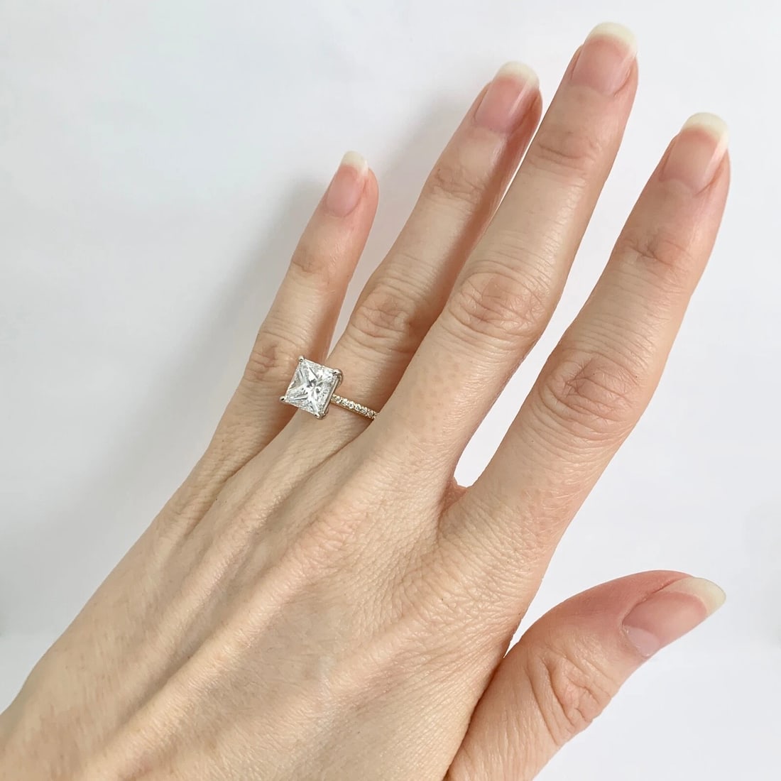 GIA Princess Solitaire Diamond Engagement Ring 14K Yellow Gold, 2.51 CTW - 5