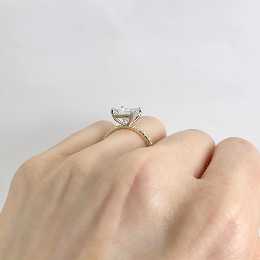 GIA Princess Solitaire Diamond Engagement Ring 14K Yellow Gold, 2.51 CTW - 6