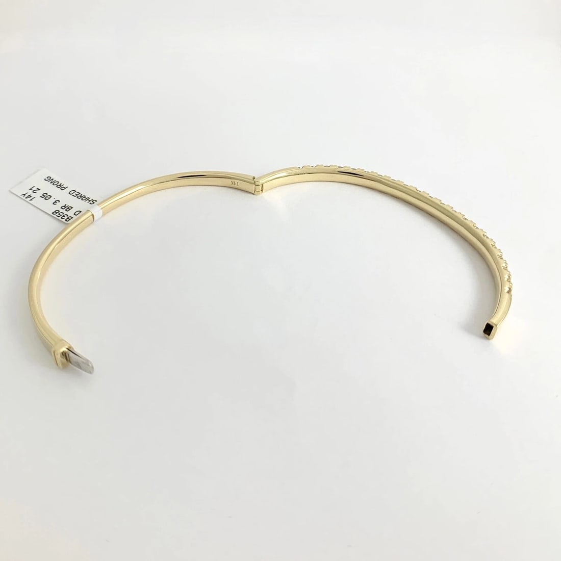 Round Diamond Bangle Bracelet 14K Yellow Gold, 3.05 CTW - 8