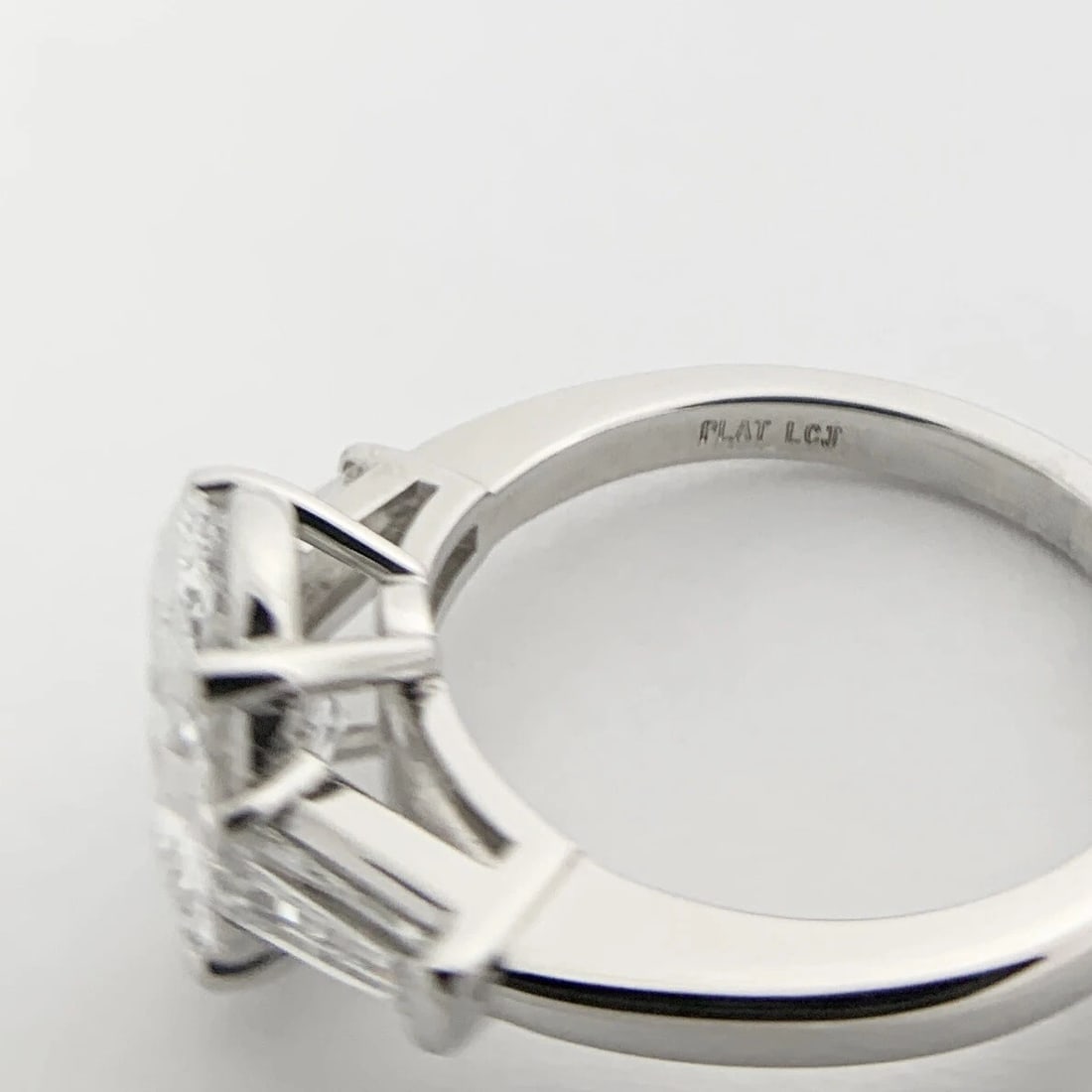 GIA Oval Tapered Baguette Diamond Engagement Ring Platinum, 2.35 CTW - 9
