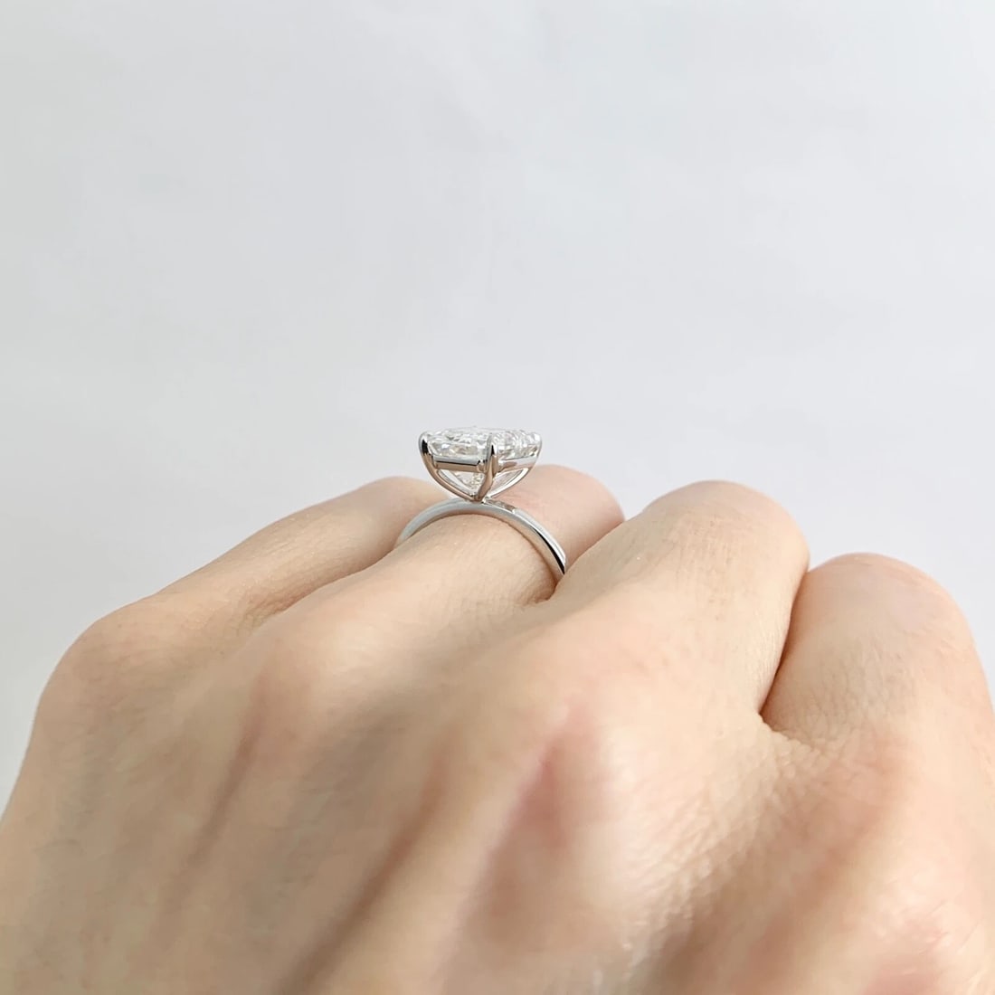 GIA Emerald Cut Solitaire Diamond Engagement Ring 14K White Gold, 4.24 CT - 6