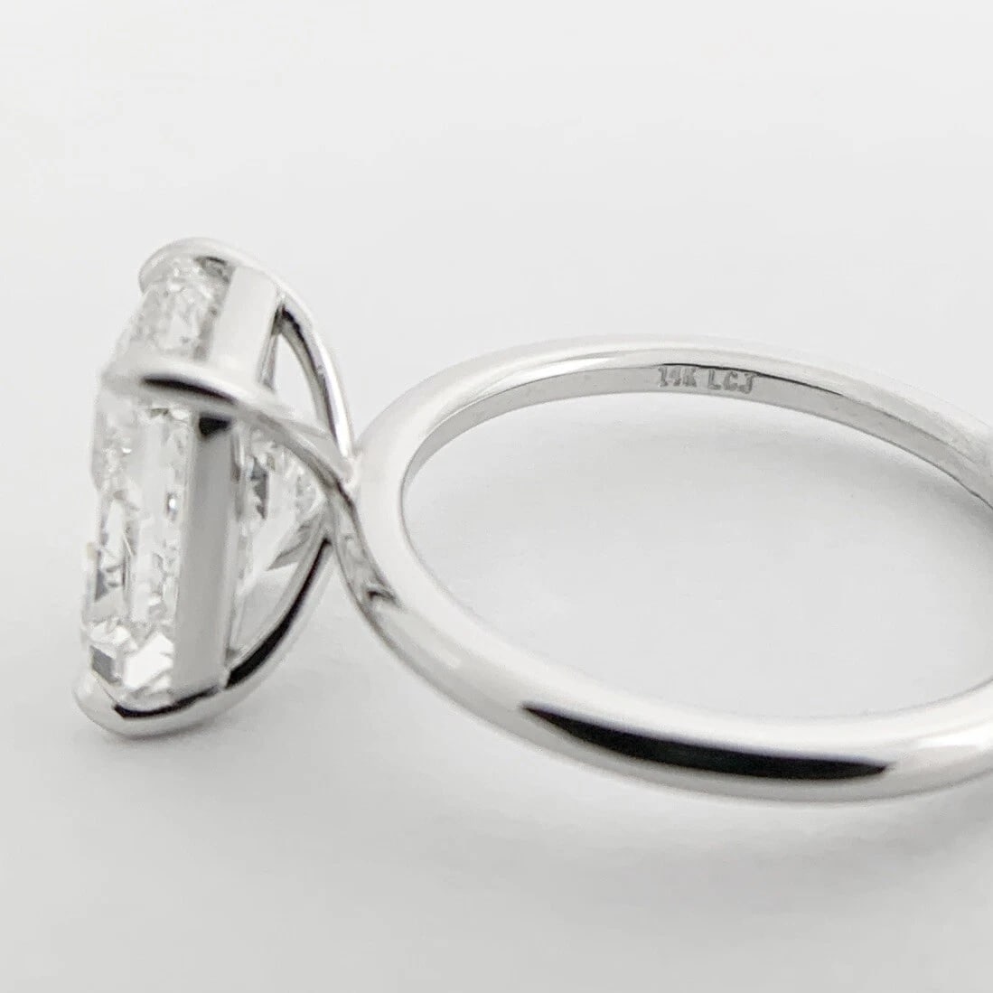 GIA Radiant Cut Solitaire Diamond Engagement Ring 14K White Gold, 3.51 CT - 11