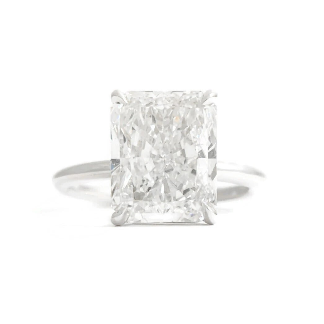 GIA Radiant Cut Solitaire Diamond Engagement Ring 14K White Gold, 3.51 CT: GIA Radiant Cut Solitaire Diamond Engagement Ring 14K White Gold, 3.51 CT This is a gorgeous diamond engagement ring! Please let us know if you have any questions! Diamonds: 1 radiant cut 3.51 ct, G,