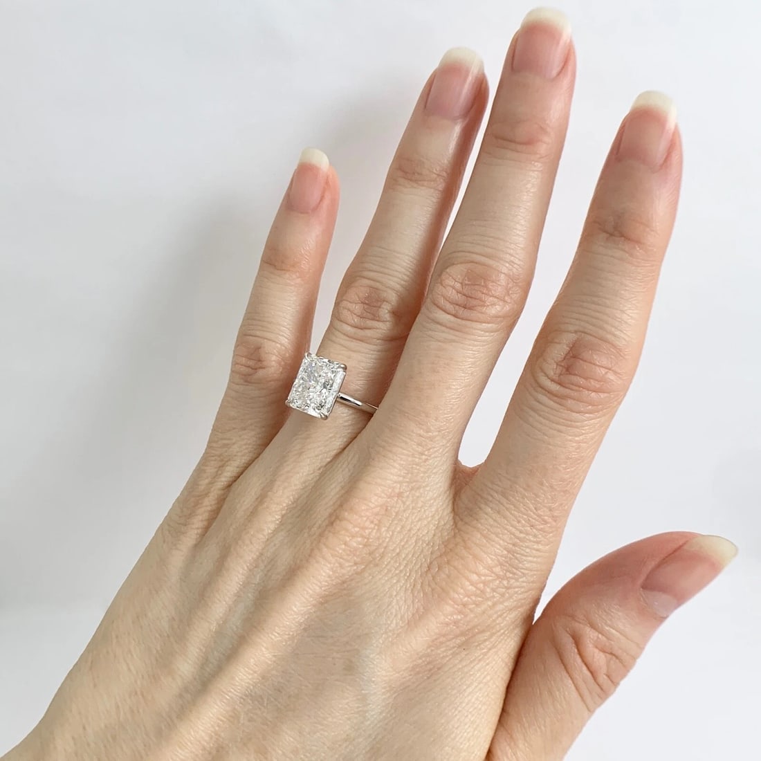 GIA Radiant Cut Solitaire Diamond Engagement Ring 14K White Gold, 3.51 CT - 5