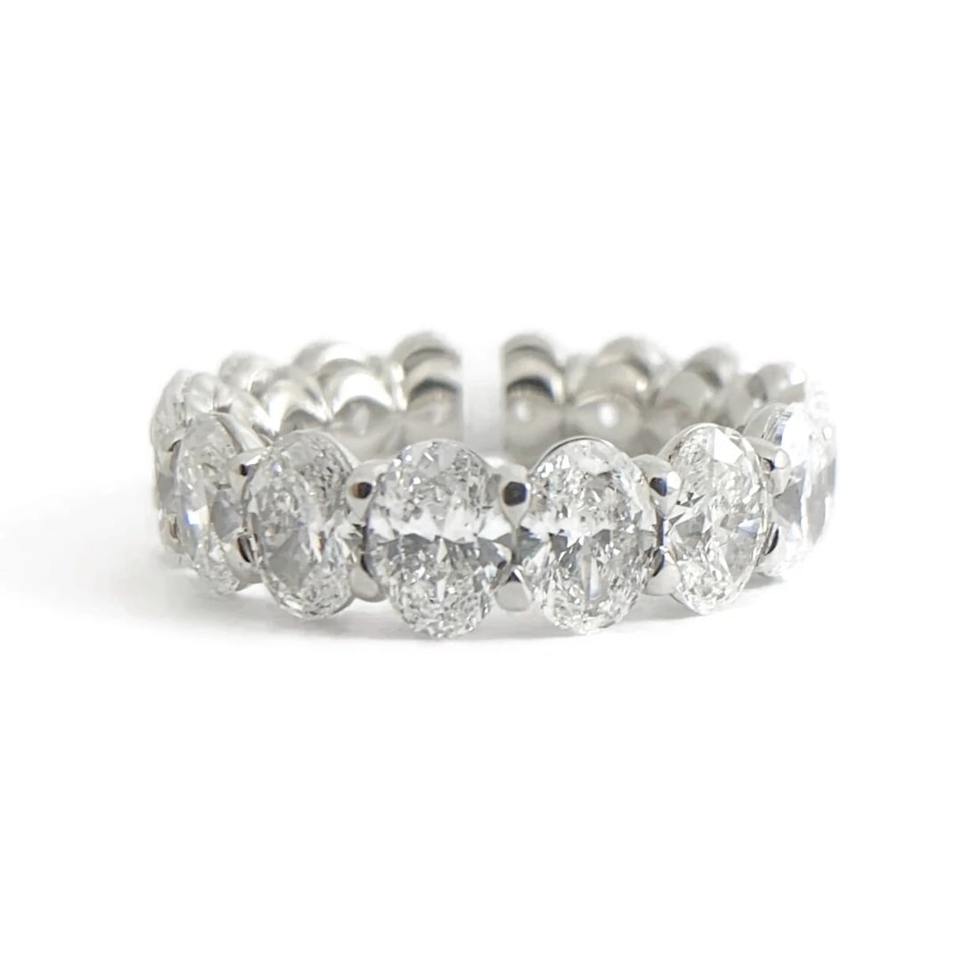 Oval Diamond Eternity Ring Wedding Band Platinum, Size 6.75, 6.03 CTW (1 of 8)