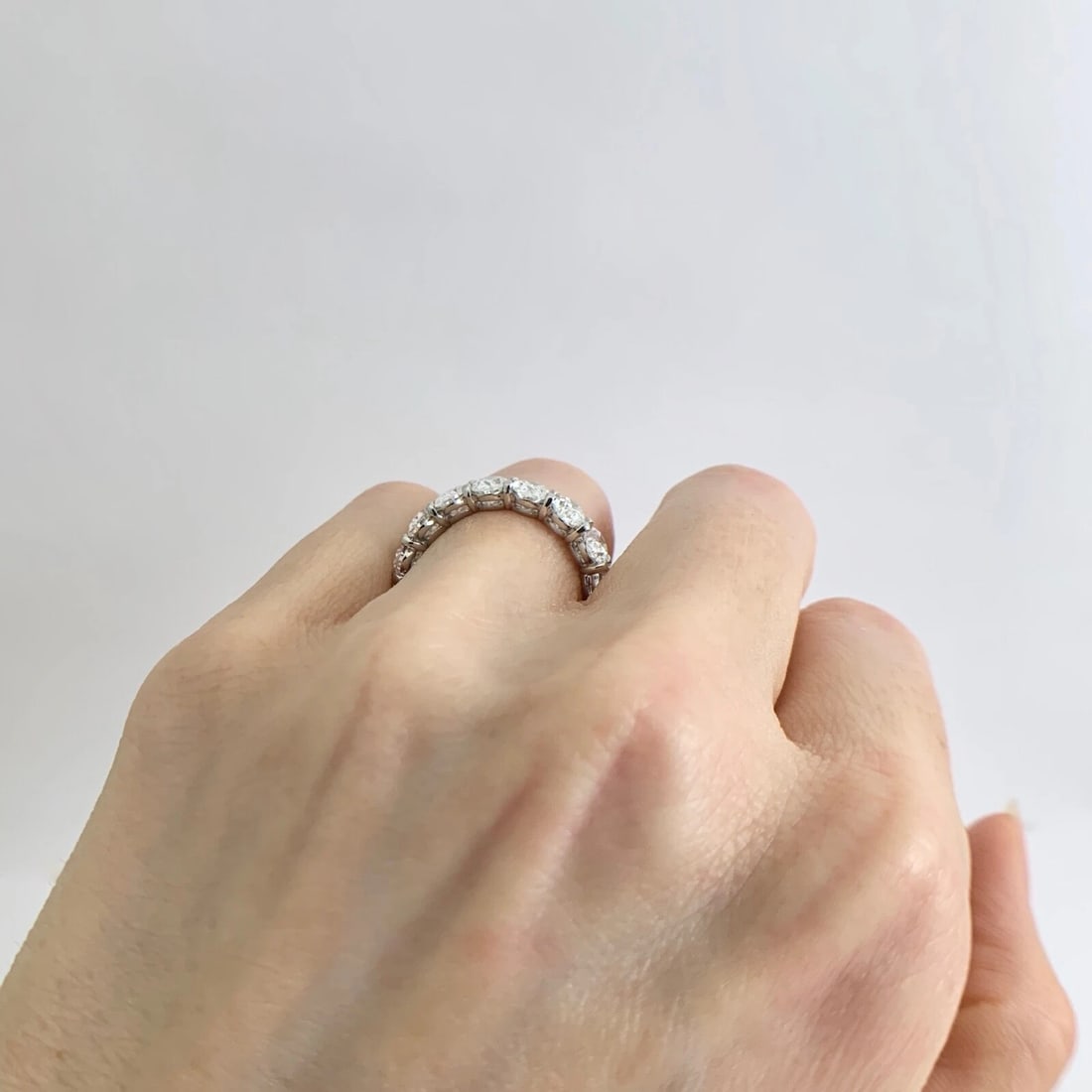 Oval Diamond Eternity Ring Wedding Band Platinum, Size 6.75, 6.03 CTW - 5