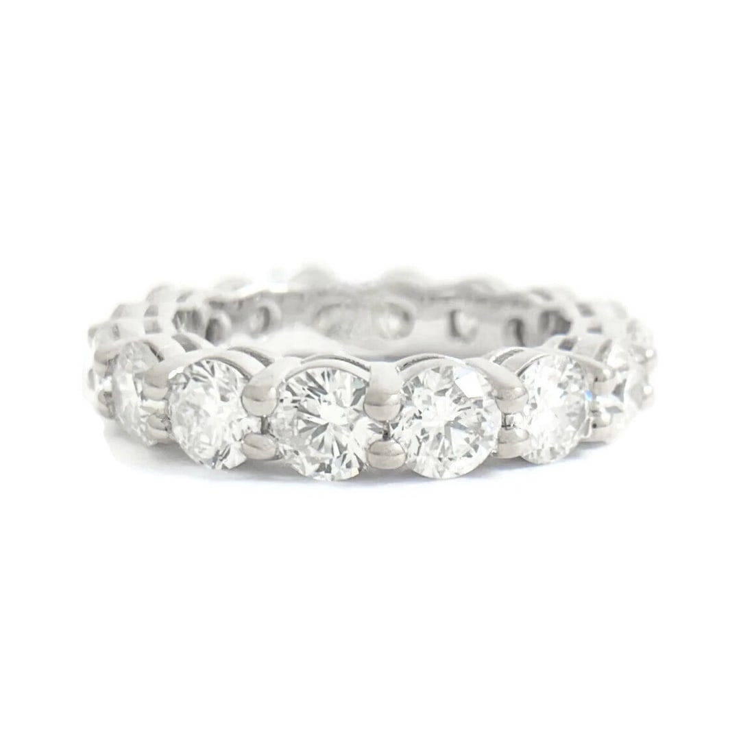 Round Diamond Eternity Ring Wedding Band 14K White Gold, Size 7.5, 5.01 CTW: Round Diamond Eternity Ring Wedding Band 14K White Gold, Size 7.5, 5.01 CTW This is a beautiful wedding band, anniversary ring or statement ring! Don't hesitate to ask any questions! Diamonds: 16