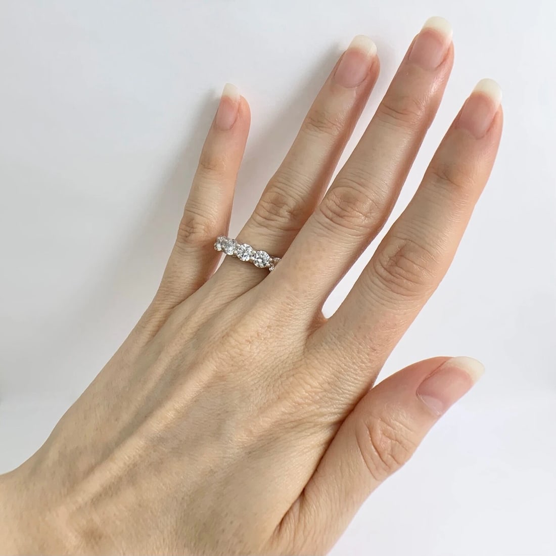 Round Diamond Eternity Ring Wedding Band 14K White Gold, Size 7.5, 5.01 CTW - 5