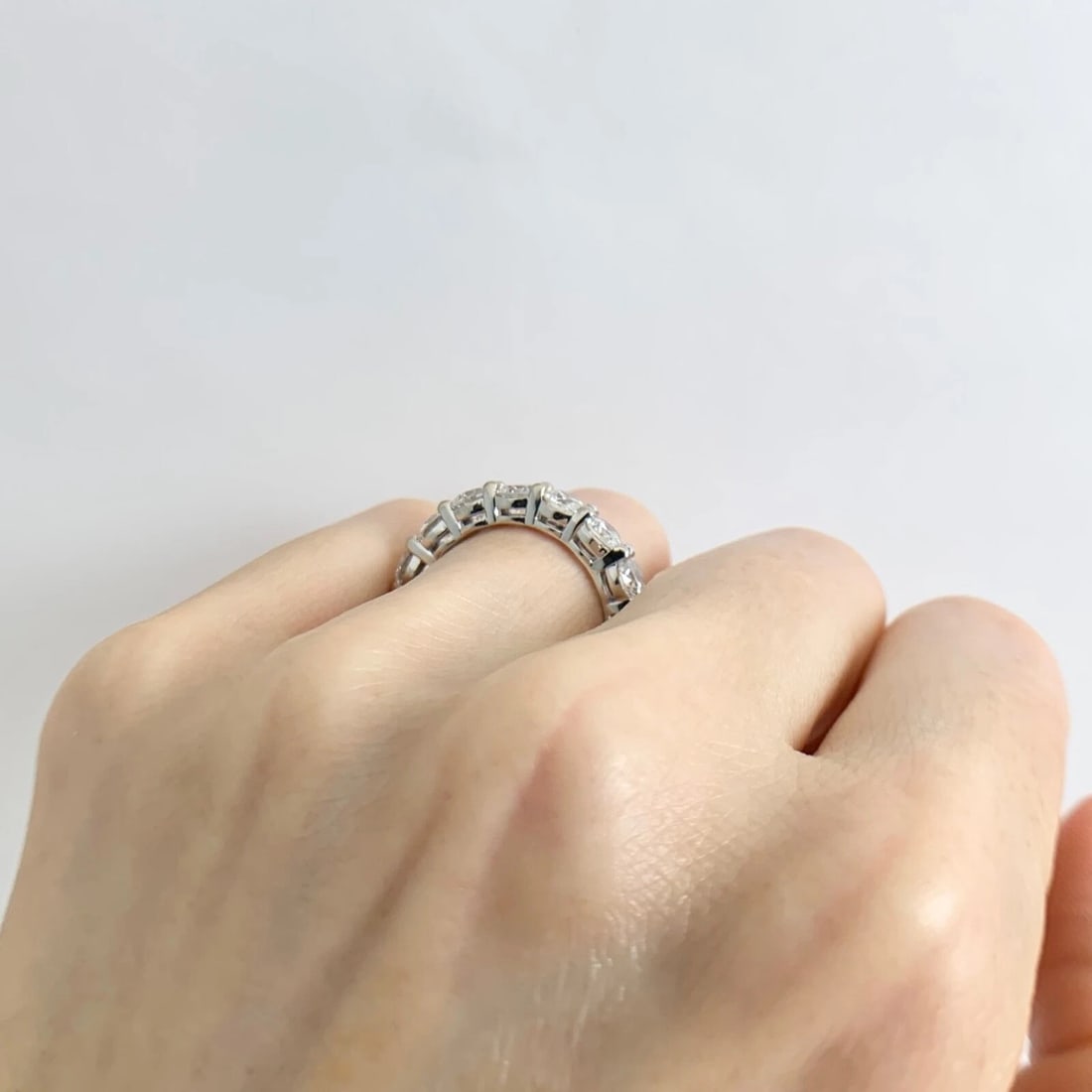 Round Diamond Eternity Ring Wedding Band 14K White Gold, Size 7.5, 5.01 CTW - 6