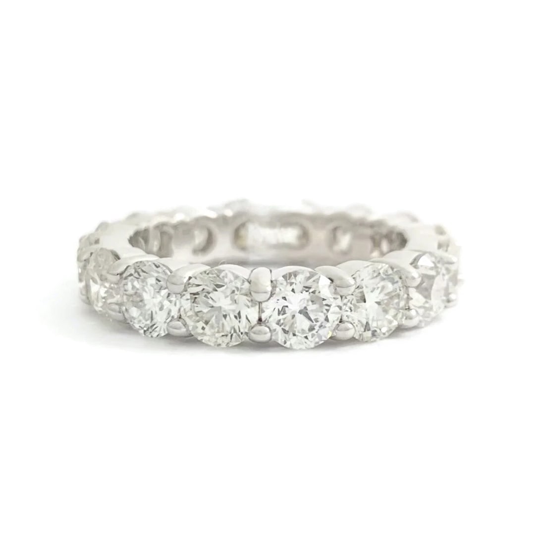 Round Diamond Eternity Ring Wedding Band 14K White Gold, Size 6, 5.01 CTW (1 of 7)