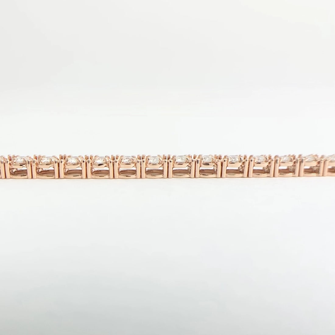 Round Diamond Illusion-Set Tennis Bracelet 14K Pink Rose Gold 7 Inches, 3.03 CTW - 8
