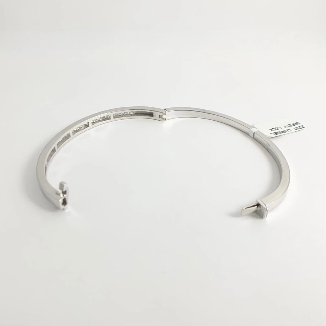 Round Diamond Channel-Set Bangle Bracelet 14K White Gold, 2.53 CTW, 21.31 Grams - 8