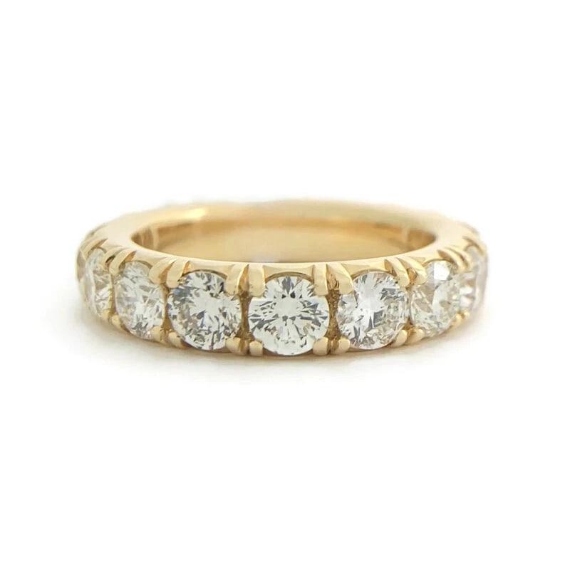 Round Diamond Eternity Ring Wedding Band 14K Yellow Gold, Size 6, 3.35 CTW: Round Diamond Eternity Ring Wedding Band 14K Yellow Gold, Size 6, 3.35 CTW This is a beautiful wedding band, anniversary ring or statement ring! Don't hesitate to ask any questions! Diamonds: 17