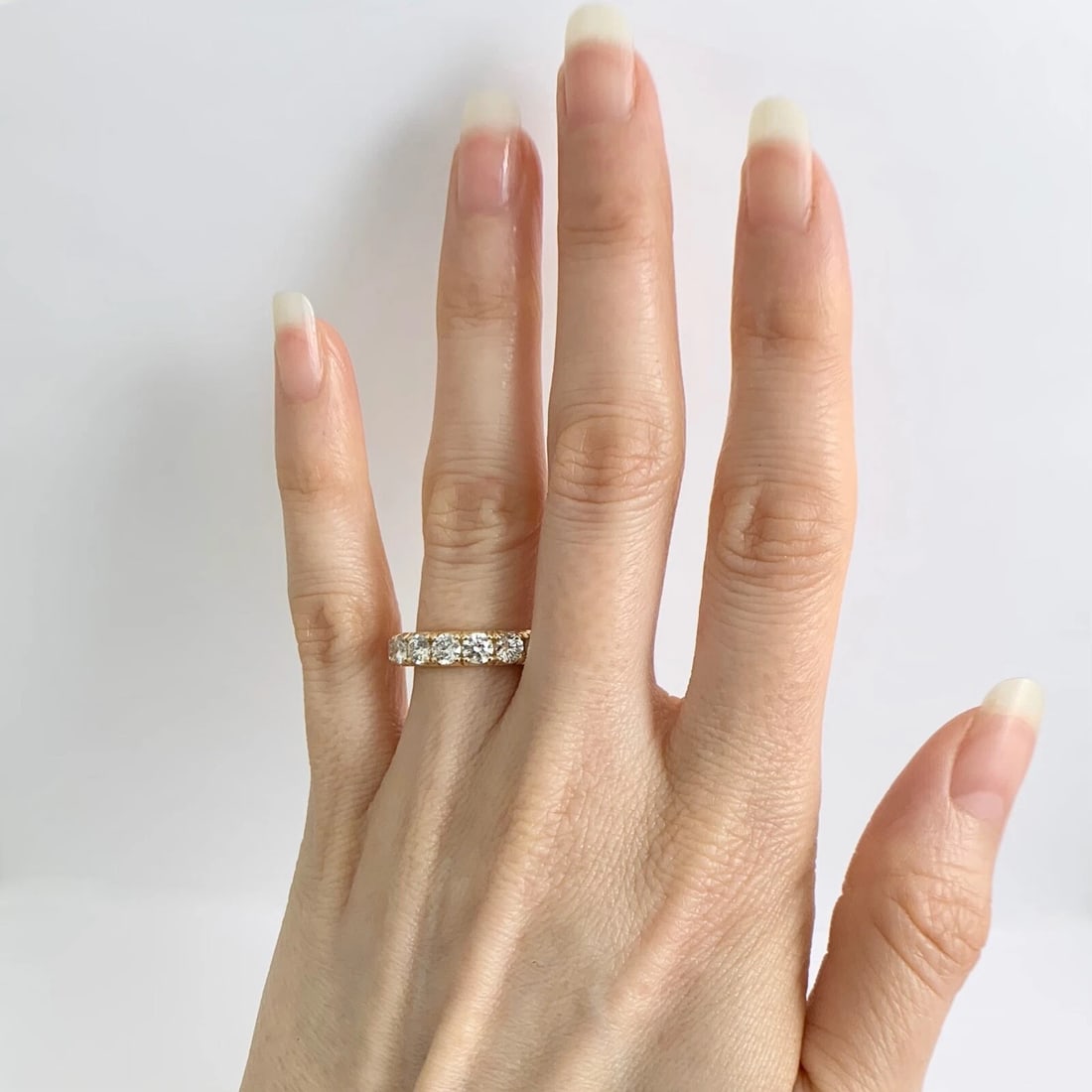 Round Diamond Eternity Ring Wedding Band 14K Yellow Gold, Size 6, 3.35 CTW - 3