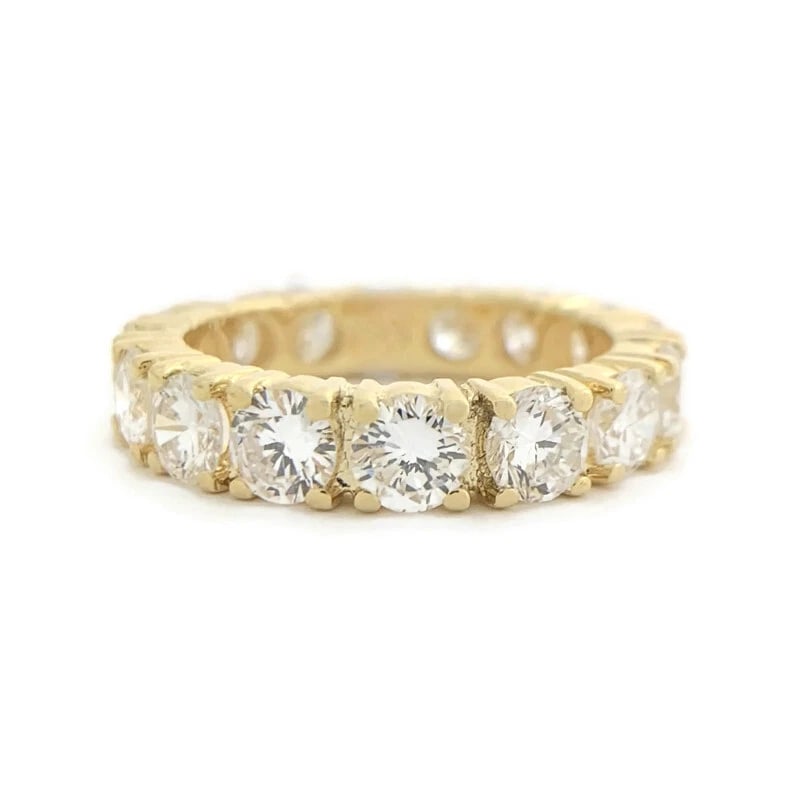 Round Diamond Eternity Ring Wedding Band 14K Yellow Gold, Size 5.5, 3.05 CTW: Round Diamond Eternity Ring Wedding Band 14K Yellow Gold, Size 5.5, 3.05 CTW This is a beautiful wedding band, anniversary ring or statement ring! Don't hesitate to ask any questions! Diamonds: 16