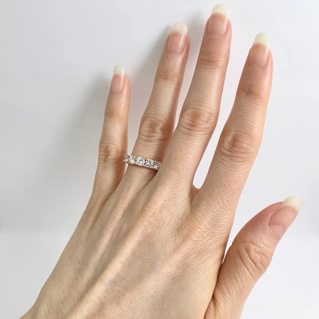 Round Diamond Eternity Ring Wedding Band 14K Yellow Gold, Size 5.5, 3.05 CTW - 3