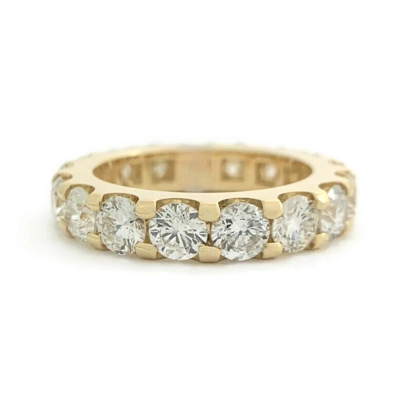 Round Diamond Eternity Ring Wedding Band 14K Yellow Gold, Size 6, 3.96 CTW: Round Diamond Eternity Ring Wedding Band 14K Yellow Gold, Size 6, 3.96 CTW This is a beautiful wedding band, anniversary ring or statement ring! Don't hesitate to ask any questions! Diamonds: 17