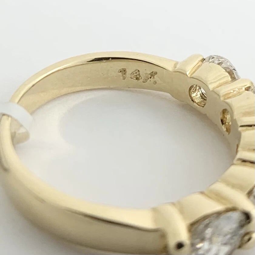Wide 5-Stone Round Diamond Wedding Band Ring 14K Yellow Gold 2.55 CTW, 5.2 mm - 9