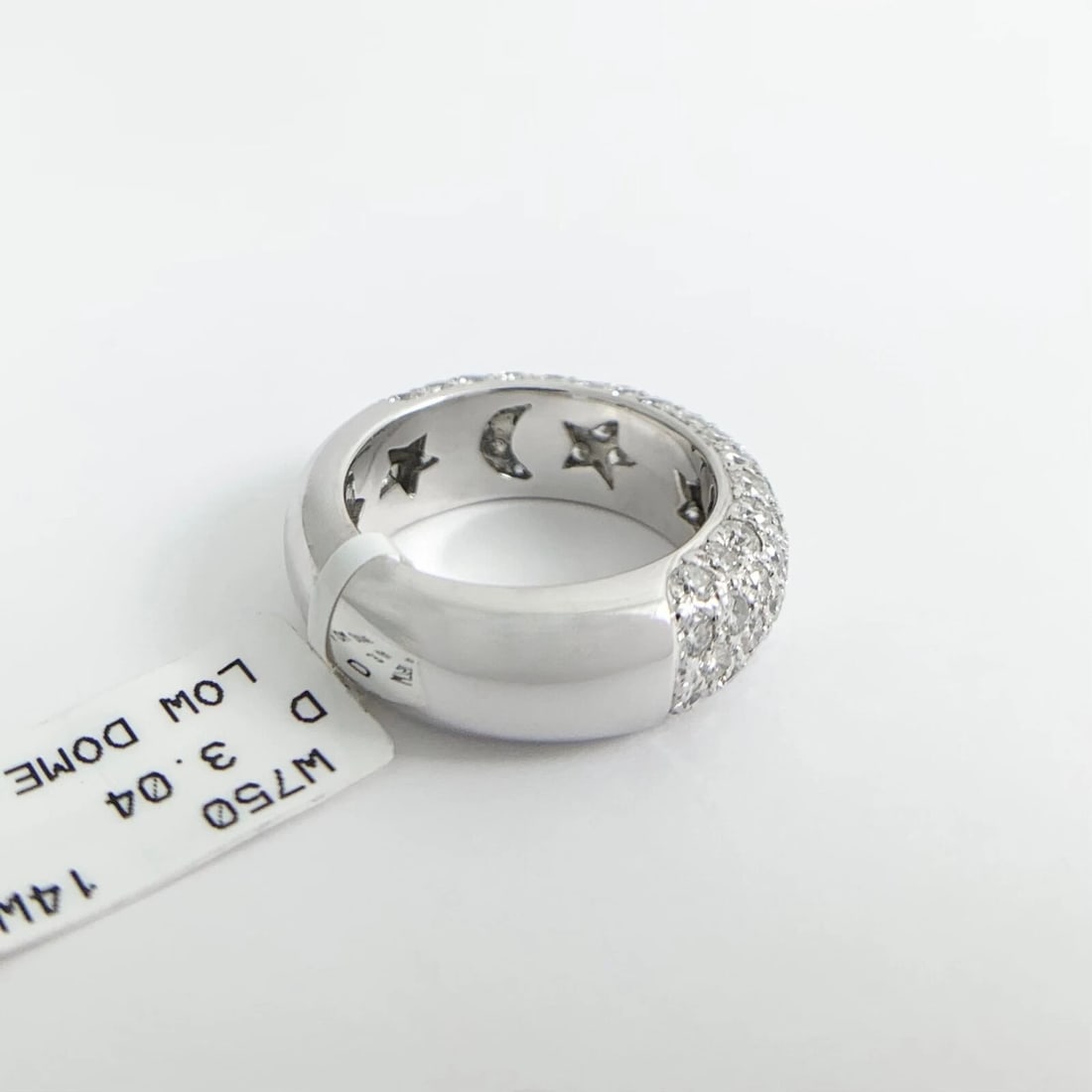Wide Pave Diamond Dome Ring Statement Band 14K White Gold, 3.04 CTW - 8