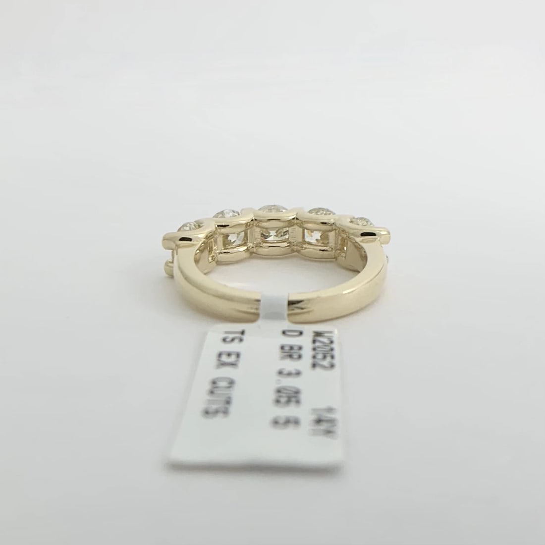 5-Stone Round Diamond Wedding Band Ring 14K Yellow Gold, 3.05 CTW - 10