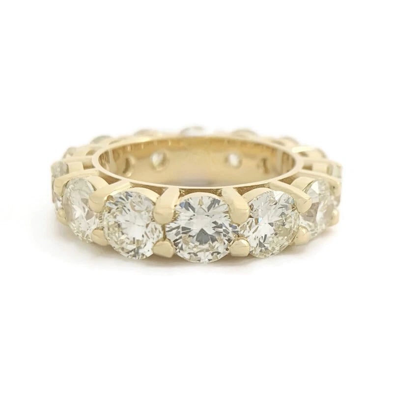 Round Diamond Eternity Ring Wedding Band 14K Yellow Gold, Size 6, 7.10 CTW: Round Diamond Eternity Ring Wedding Band 14K Yellow Gold, Size 6, 7.10 CTW This is a beautiful wedding band, anniversary ring or statement ring! Don't hesitate to ask any questions! Diamonds: 14
