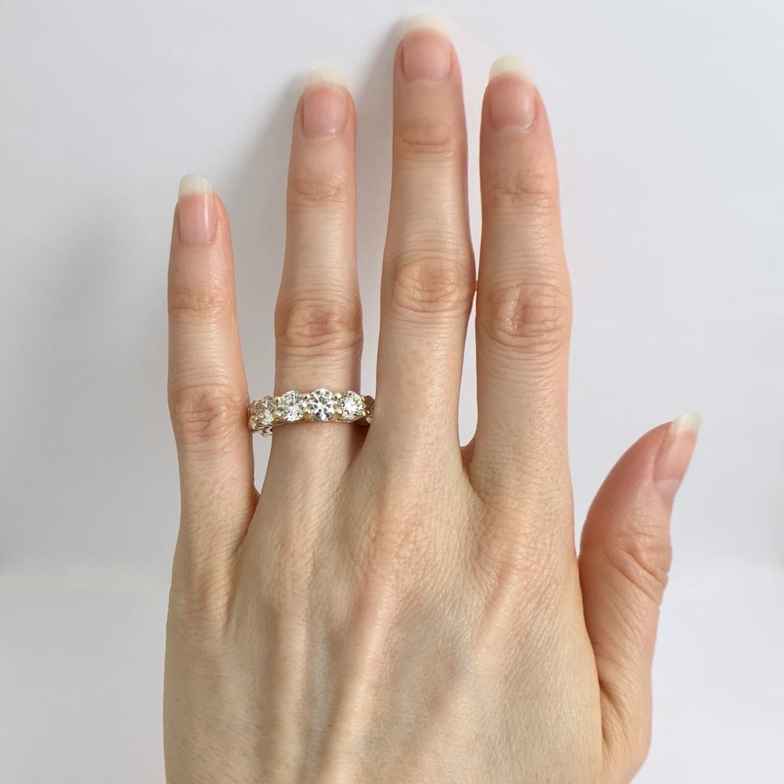 Round Diamond Eternity Ring Wedding Band 14K Yellow Gold, Size 6, 7.10 CTW - 2