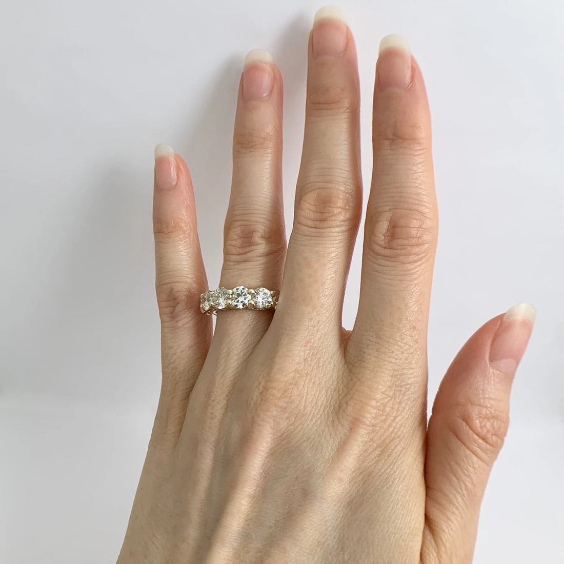 Round Diamond Eternity Ring Wedding Band 14K Yellow Gold, Size 6, 7.10 CTW - 3