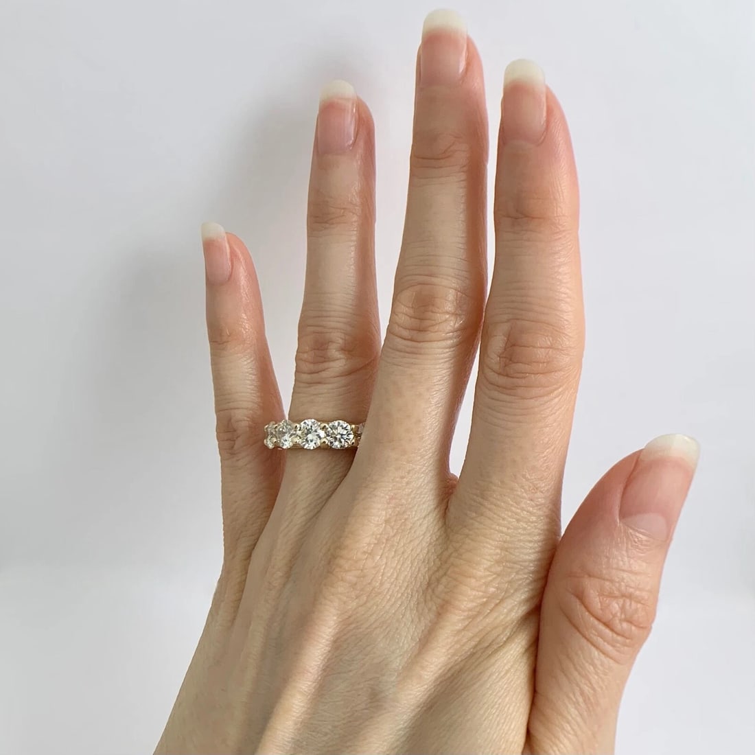 Round Diamond Eternity Ring Wedding Band 14K Yellow Gold, Size 6, 7.10 CTW - 4
