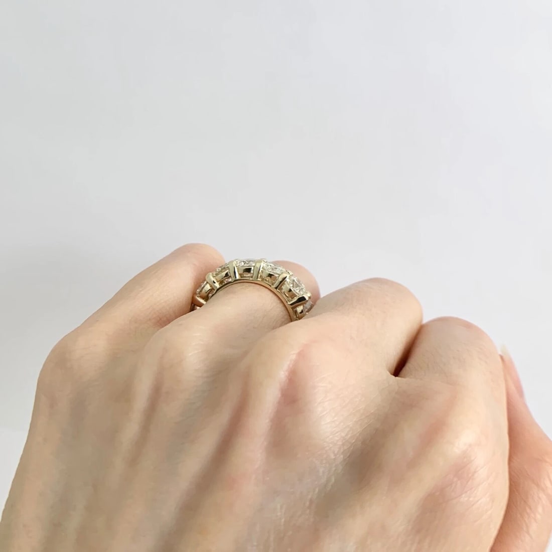 Round Diamond Eternity Ring Wedding Band 14K Yellow Gold, Size 6, 7.10 CTW - 6