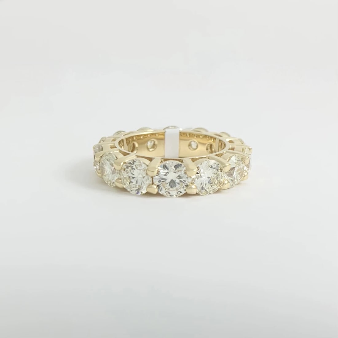 Round Diamond Eternity Ring Wedding Band 14K Yellow Gold, Size 6, 7.10 CTW - 7