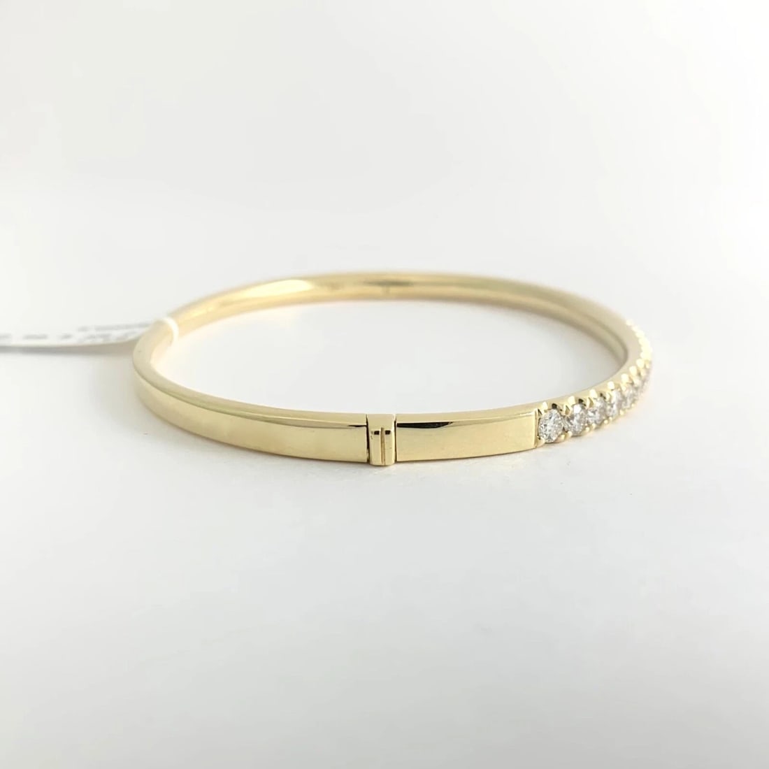Round Diamond Bangle Bracelet 14K Yellow Gold, 2.05 CTW, 16.77 Grams - 8