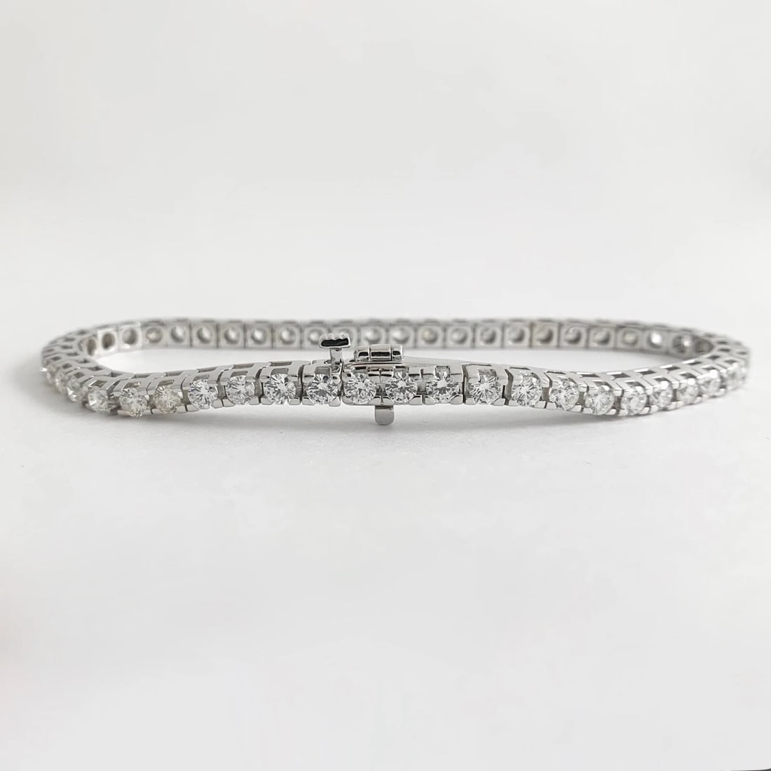 Round Diamond Tennis Bracelet 14K White Gold, 5.01 CTW, 7 Inches, 14.56 Grams - 7