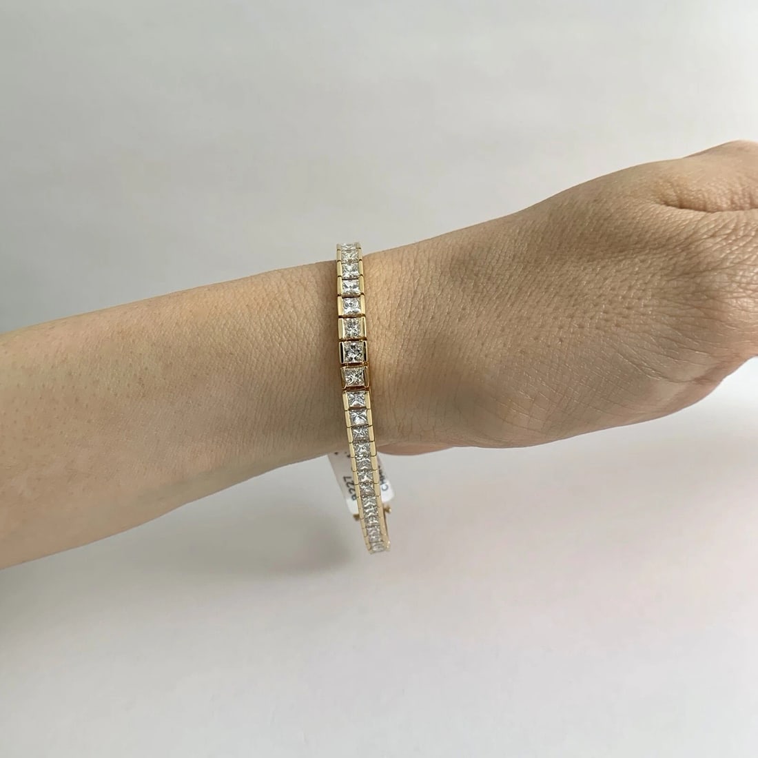 Princess Diamond Tennis Bracelet 14K Yellow Gold, 9.17 CTW, 7 Inches 15.00 Grams - 4