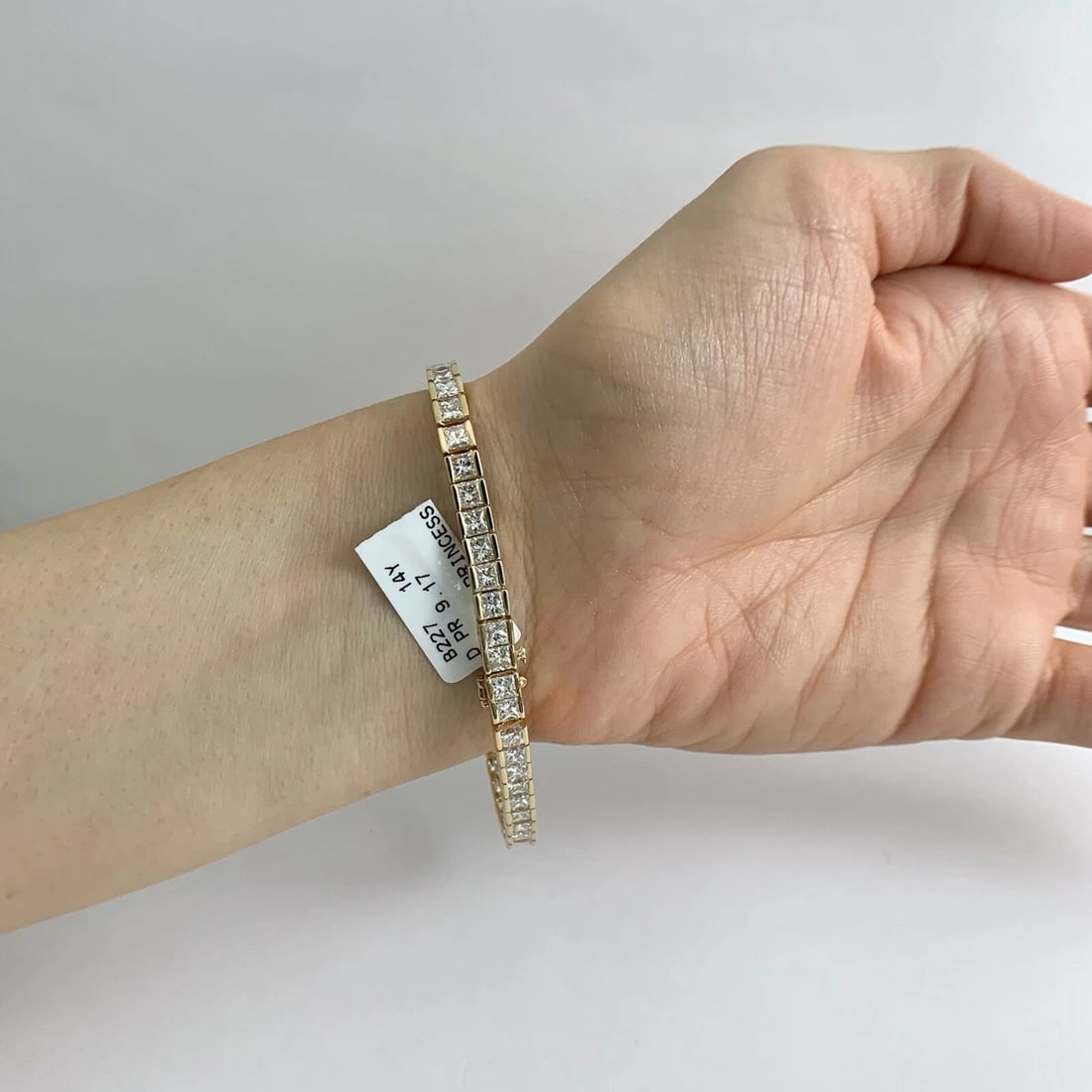 Princess Diamond Tennis Bracelet 14K Yellow Gold, 9.17 CTW, 7 Inches 15.00 Grams - 5
