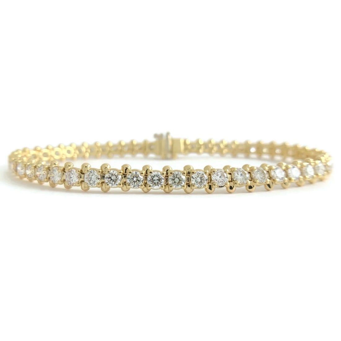 Round Diamond Tennis Bracelet 14K Yellow Gold, 4.75 CTW, 7 Inches 10.63 Grams (1 of 8)
