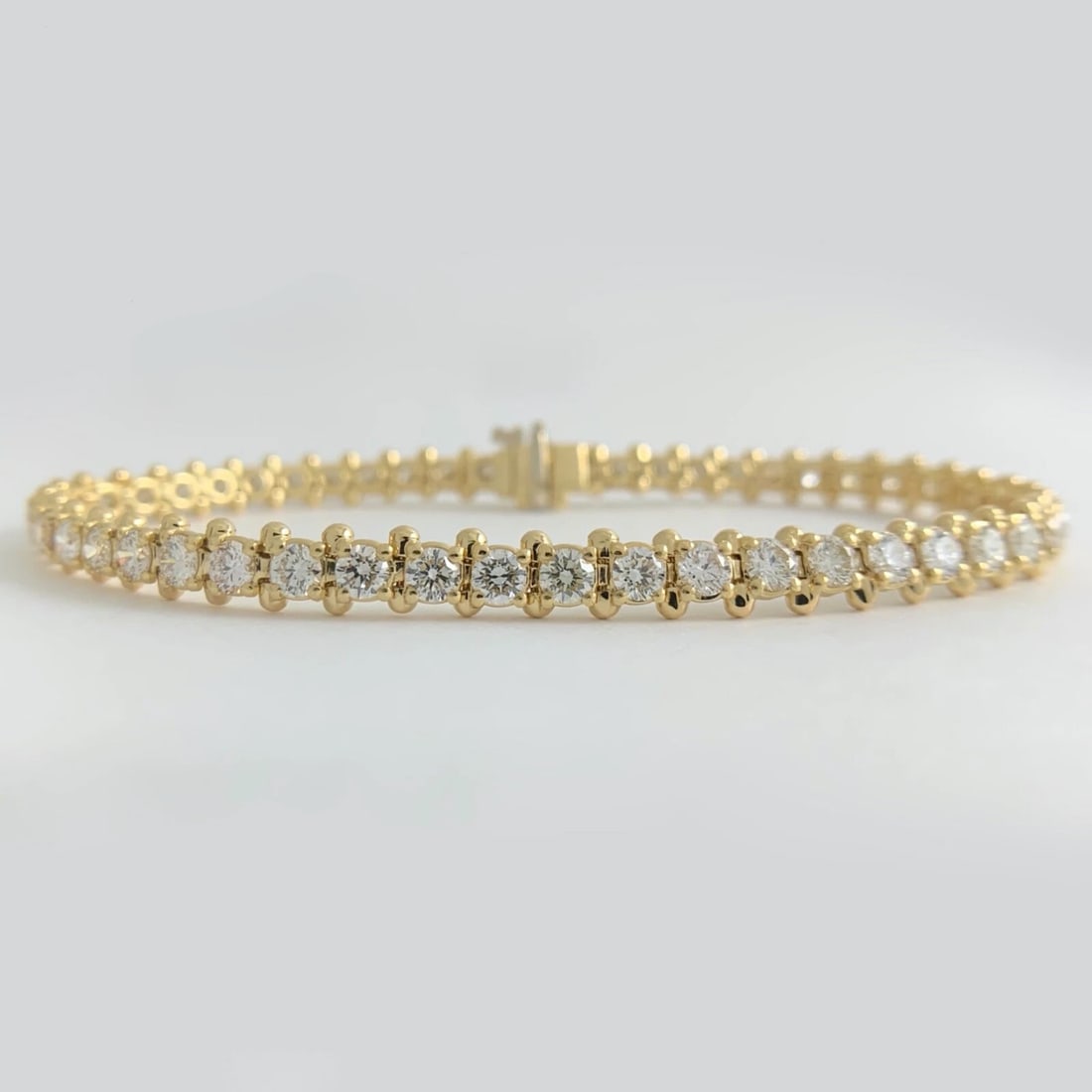 Round Diamond Tennis Bracelet 14K Yellow Gold, 4.75 CTW, 7 Inches 10.63 Grams - 6