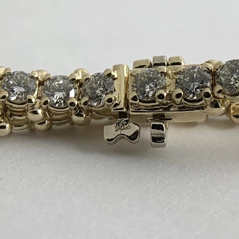 Round Diamond Tennis Bracelet 14K Yellow Gold, 4.75 CTW, 7 Inches 10.63 Grams - 8