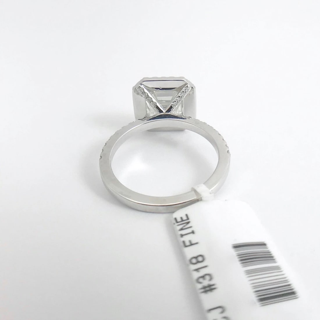 Asscher Halo Diamond Platinum Engagement Ring, 3.63 CTW - 8